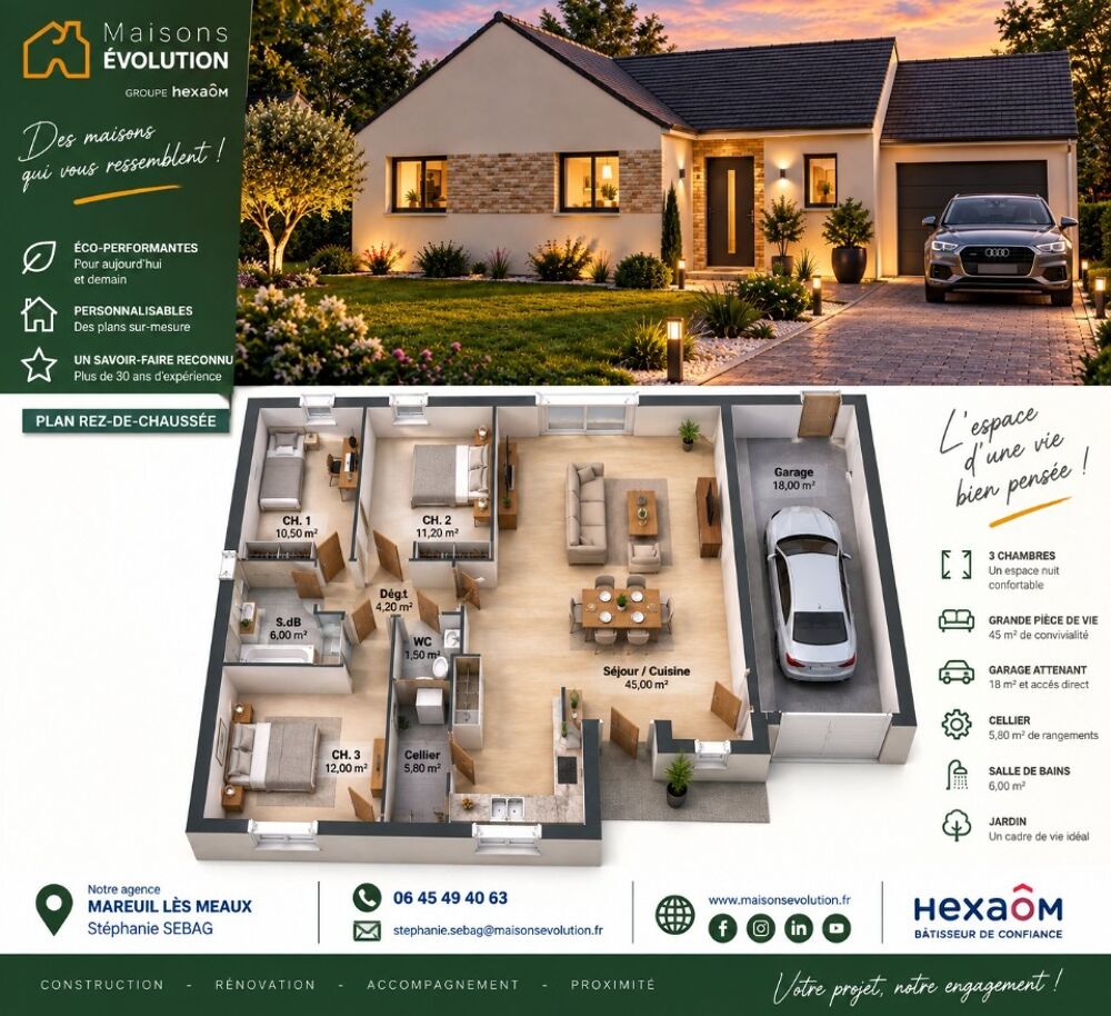 vente Maison - 4 pièce(s) - 90 m² Le Châtelet-en-Brie (77820)
