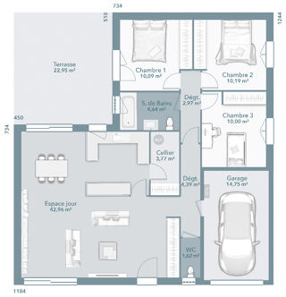  Maison à vendre 4 pièces 90 m²
