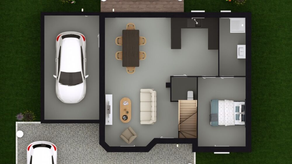 Maison avec comble aménagée de forme compacte. Surface h....