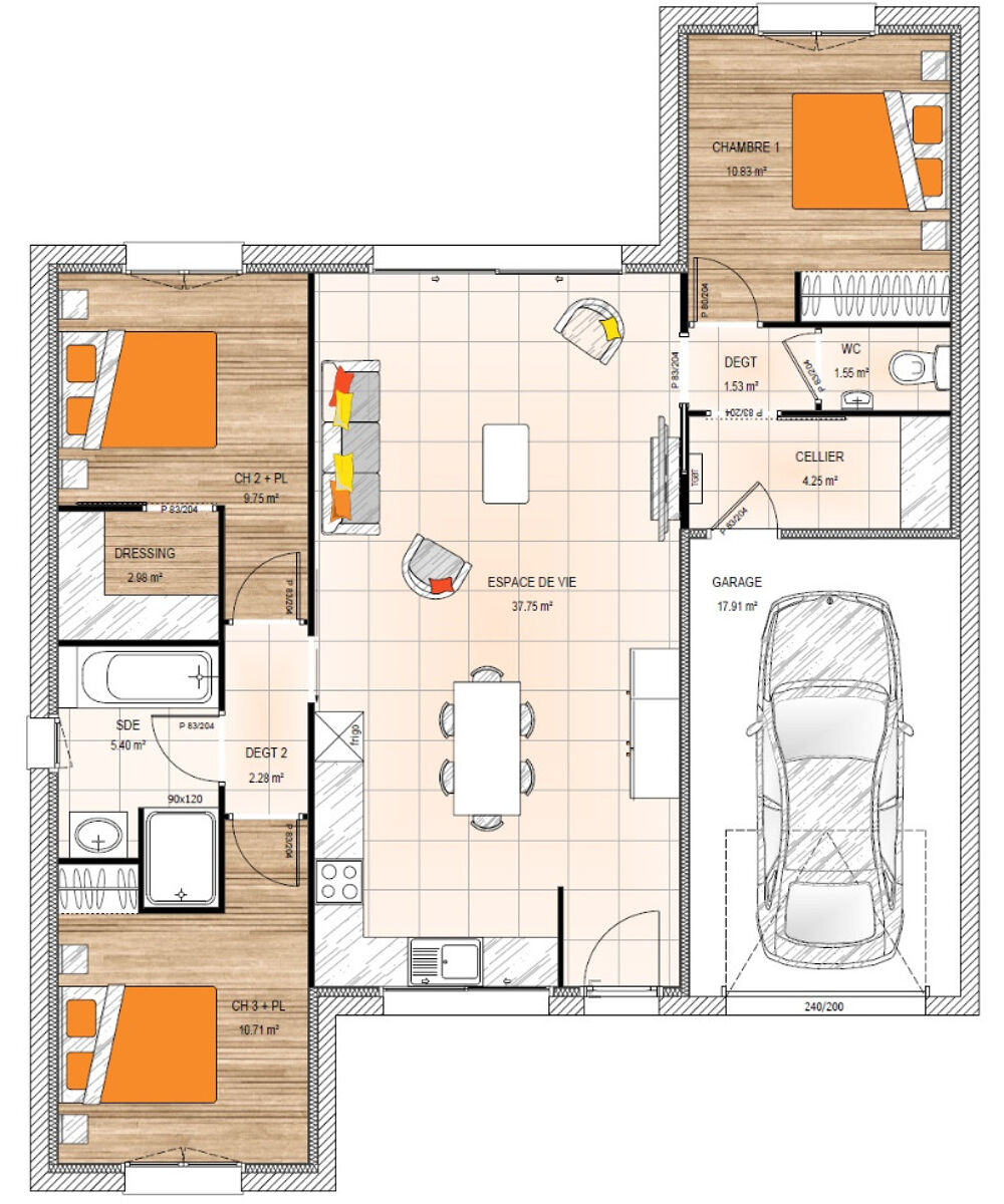 MAISON À CONSTRUIRE DE 87 M² IDÉALEMENT SITUÉE À BEAUPRÉ....