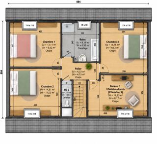 vente Maison - 5 pièce(s) - 110 m² Bosc-le-Hard (76850)