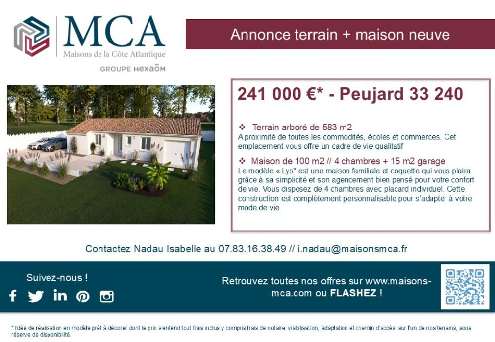 MAISON NEUVE DE 100 M² À PEUJARD - PROJET DE CONSTRUCTIO....