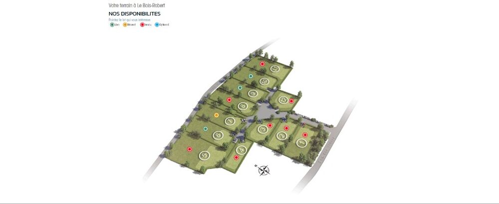 vente Terrain - 1072 m² Le Bois-Robert (76590)