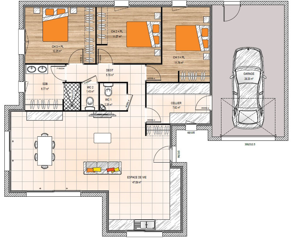 MAISON À CONSTRUIRE DE 106 M² IDÉALEMENT SITUÉE À TRÉLAZ....