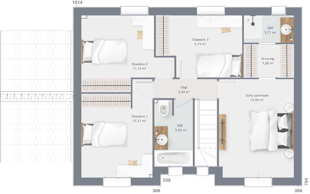 vente Maison - 7 pi�ce(s) - 120 m� Saulni�res (28500)