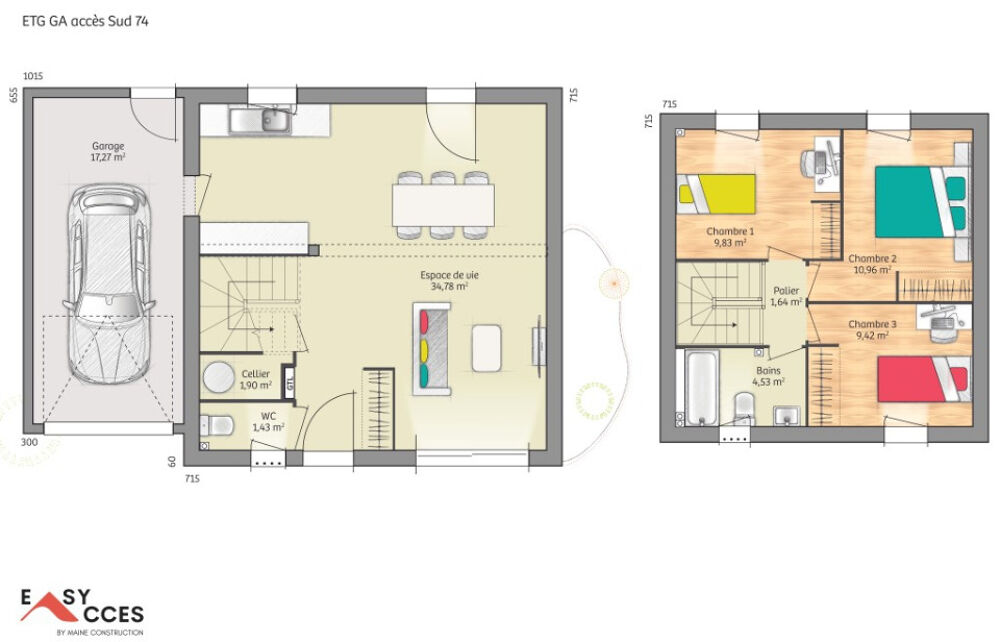 MAISON À CONSTRUIRE DE 74 M² À ALLONNES, 4 PIÈCES, PROXI....