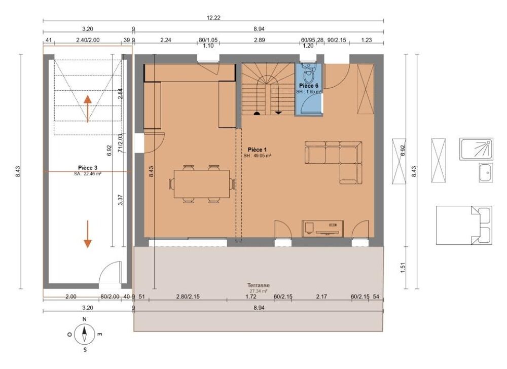 Chamaret : maison T5 (93 m²) en vente Emplacement pr....