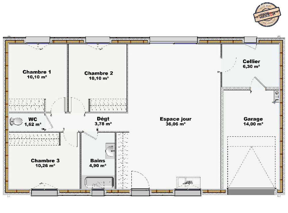 Origin 83 est une maison de plain-pied de 83 m² conçue p....