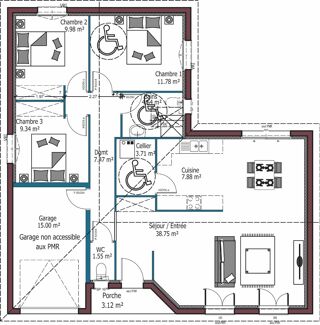  Maison � vendre 3 pi�ces 95 m�