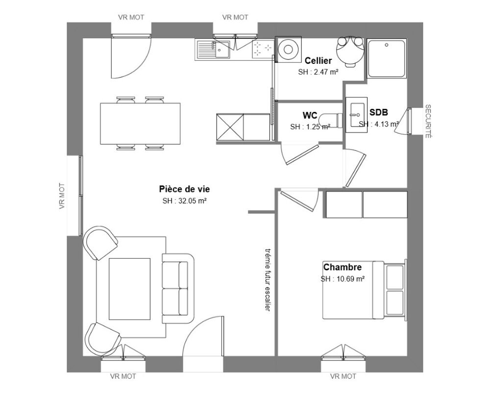Belle maison de 50 m² offrant une pièce de vie lumineuse....