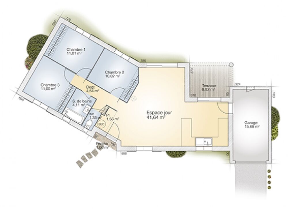 Saint-Quentin-la-Poterie : maison T5 (85 m²) en vente<BR....