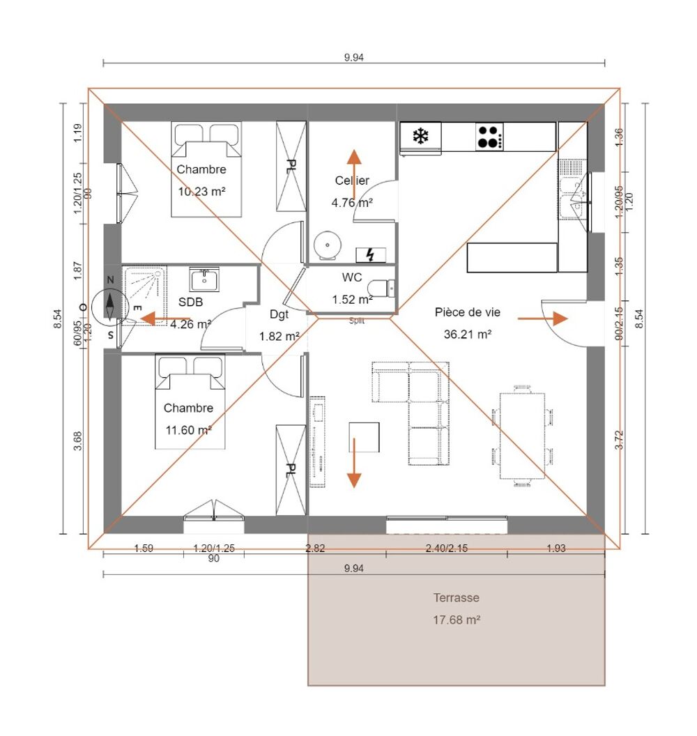 vente Maison - 4 pièce(s) - 70 m² Lannemezan (65300)