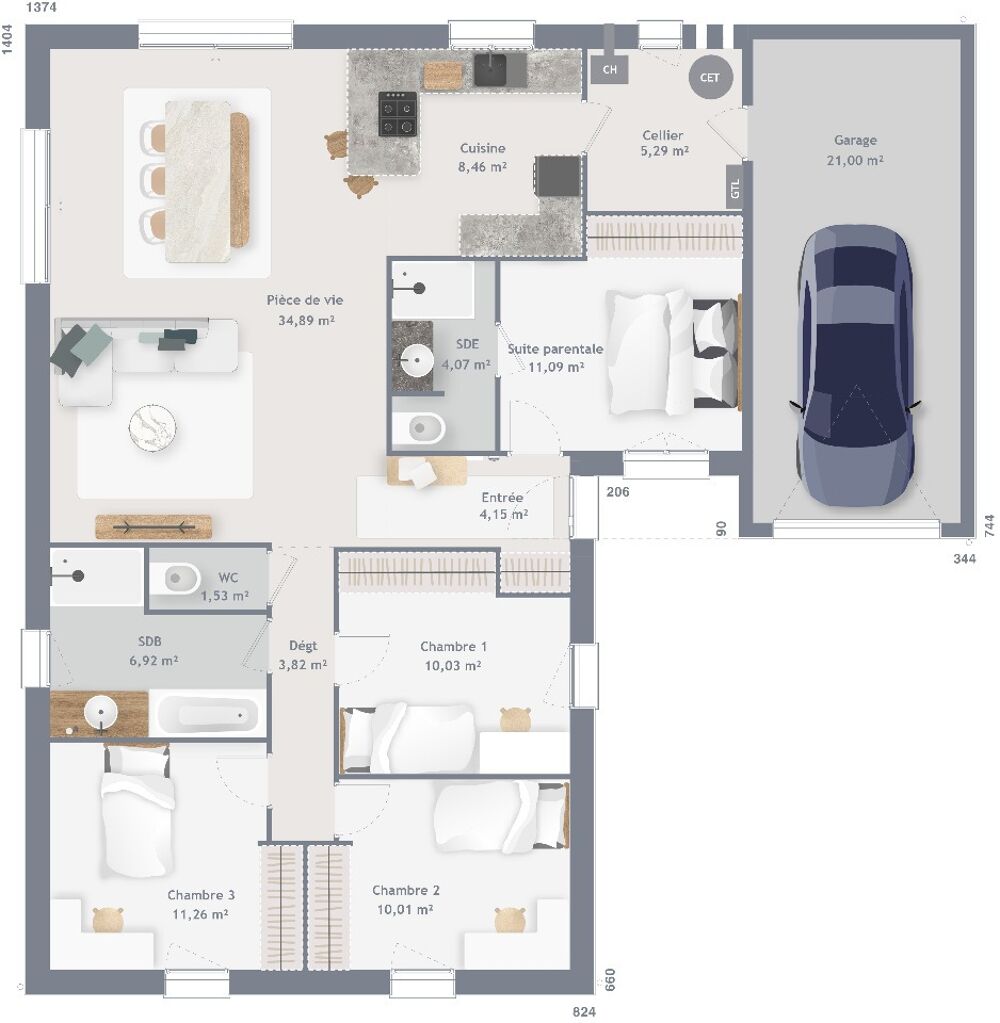 vente Maison - 6 pièce(s) - 106 m² Aubers (59249)