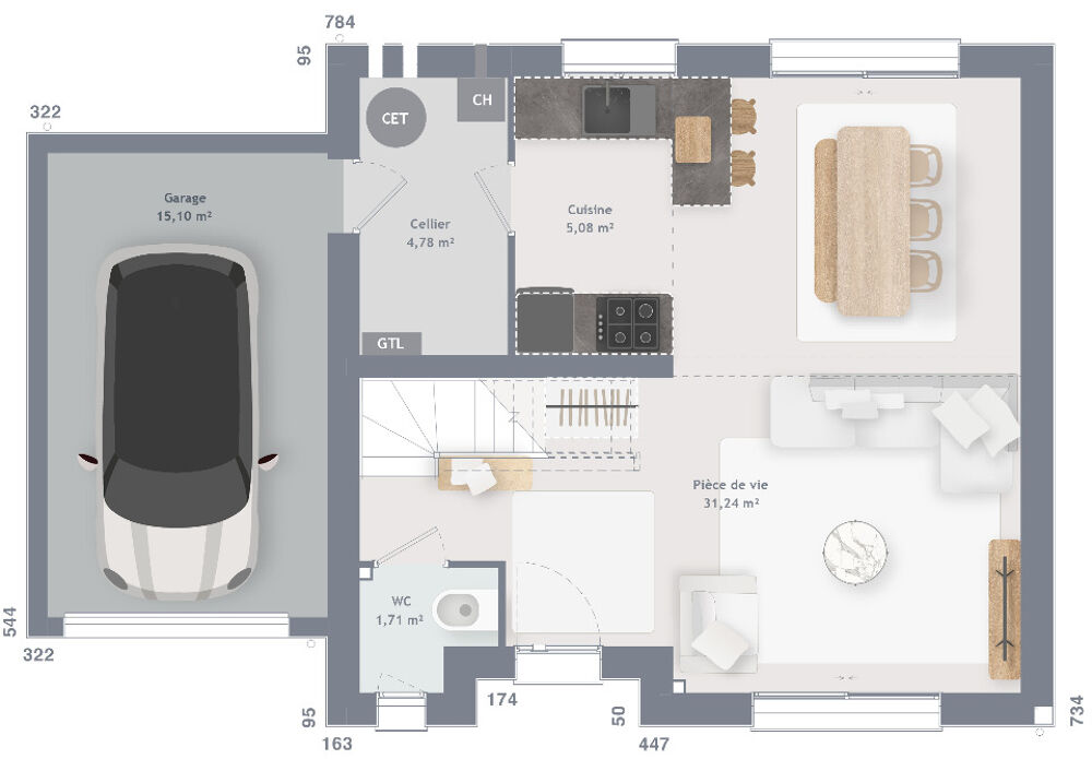 MAISON À CONSTRUIRE DE 80 M² IDÉALEMENT SITUÉE À VILLEBL....