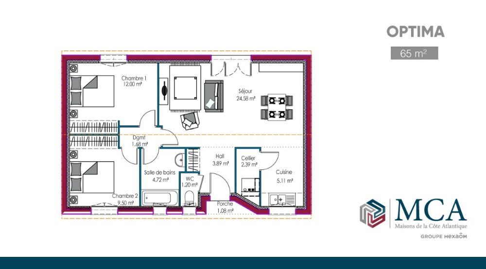 MAISON À CONSTRUIRE DE 85 M² PROCHE DE LANGON, 4 PIÈCES<....