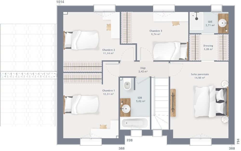 vente Maison - 6 pièce(s) - 120 m² Phalempin (59133)