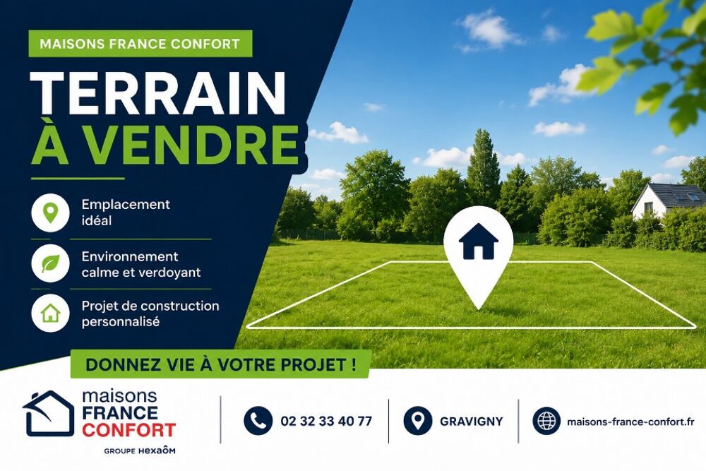 vente Terrain - 1068 m² Vaux-sur-Eure (27120)
