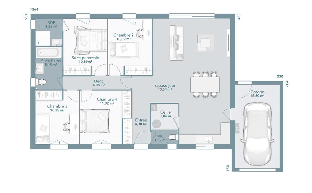 vente Maison - 4 pièce(s) - 105 m² Restinclières (34160)