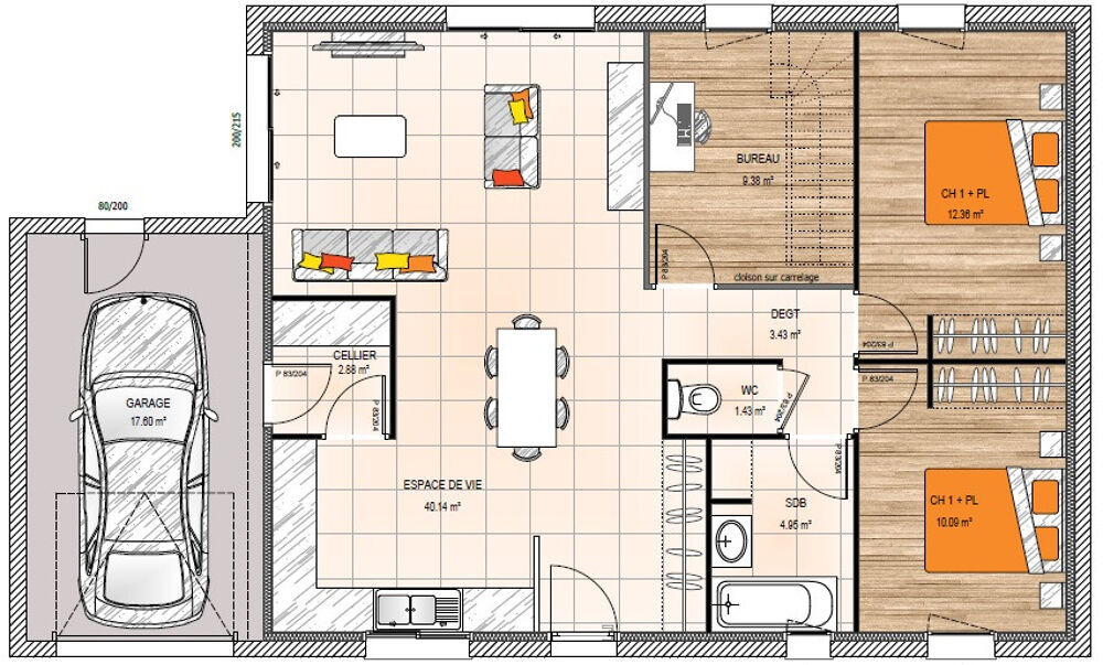 vente Maison - 5 pièce(s) - 84 m² Faye-d'Anjou (49380)