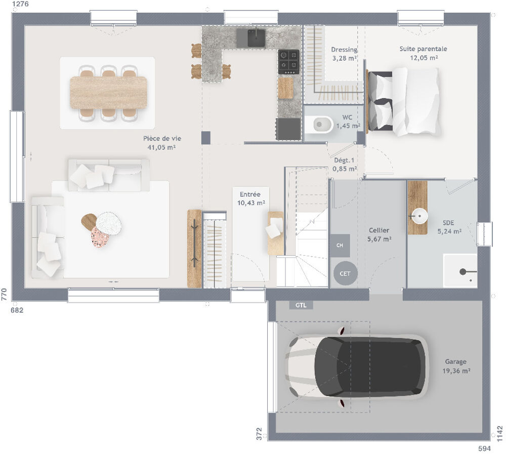 vente Maison - 6 pice(s) - 125 m Gallardon (28320)