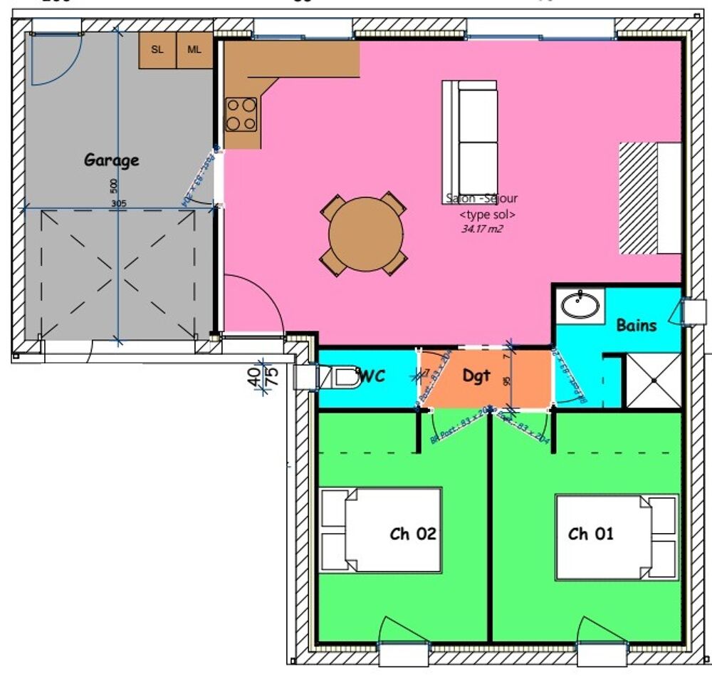 vente Maison - 4 pièce(s) - 64 m² Givrand (85800)