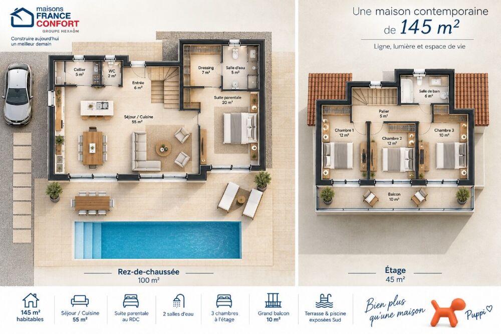 VOTRE VILLA CONTEMPORAINE - 145 m² Découvrez un....