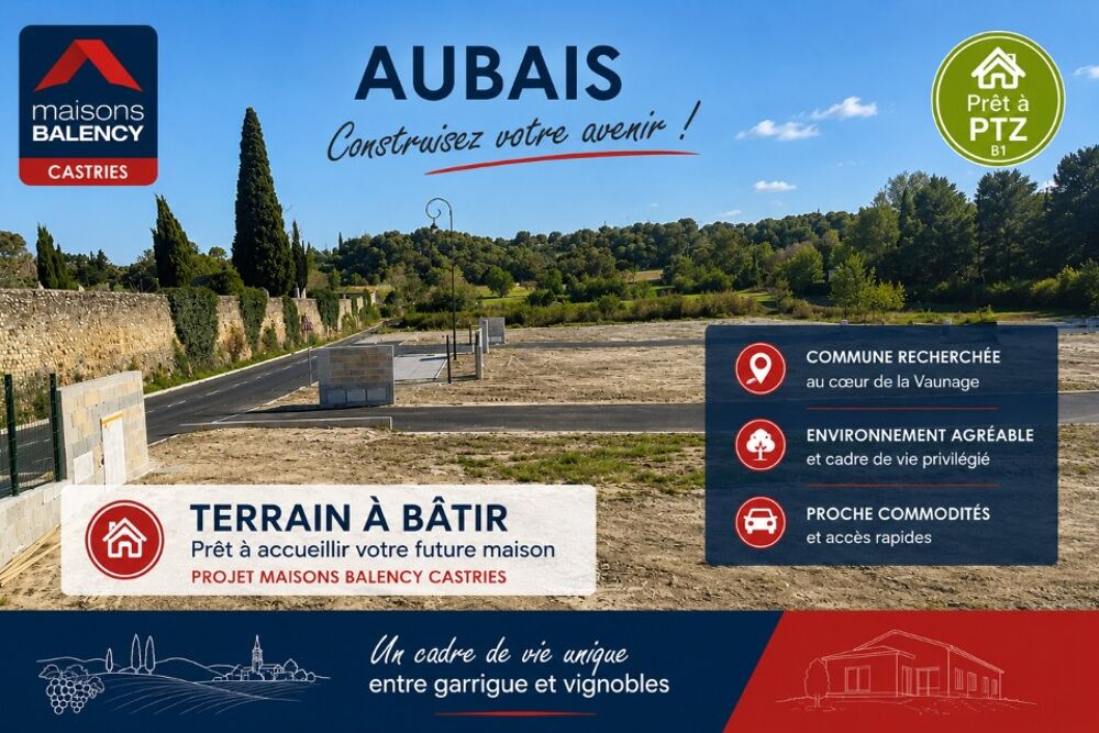 vente Terrain - 500 m² Aubais (30250)