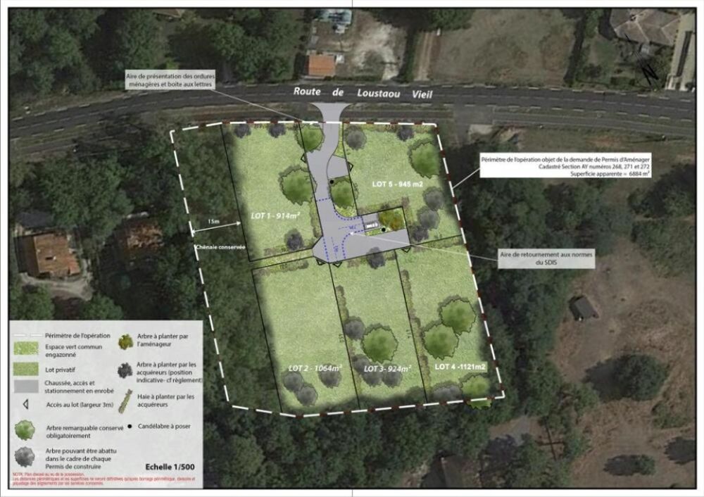 vente Terrain - 945 m² Saint-Aubin-de-Médoc (33160)