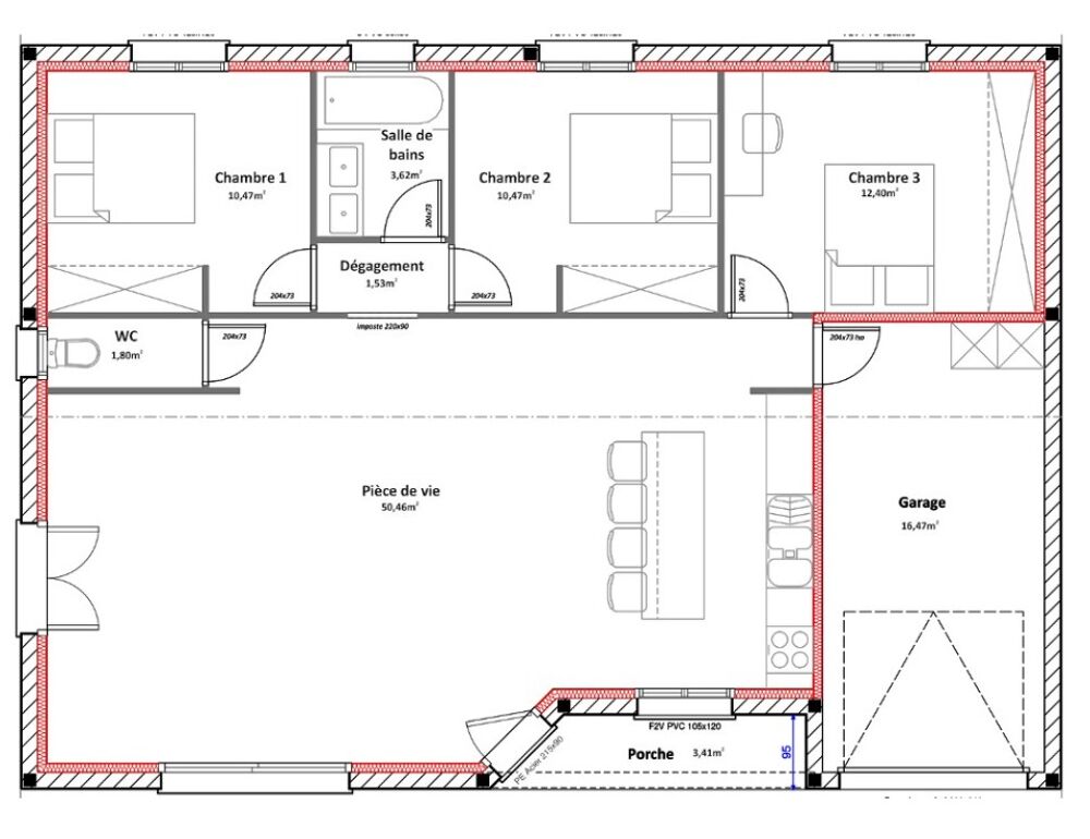 vente Maison - 4 pi�ce(s) - 90 m� La Motte-de-Galaure (26240)
