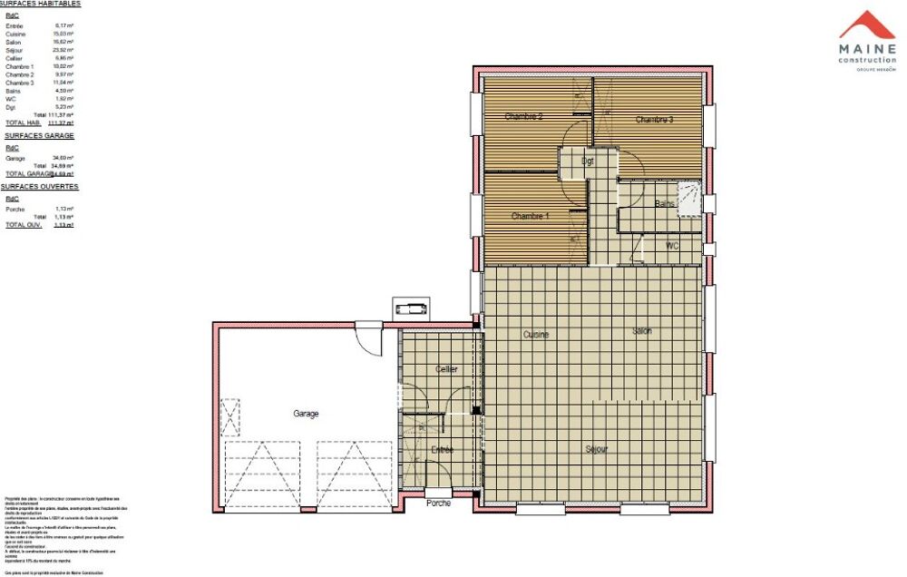 vente Maison - 4 pièce(s) - 111 m² Parigné-l'Évêque (72250)