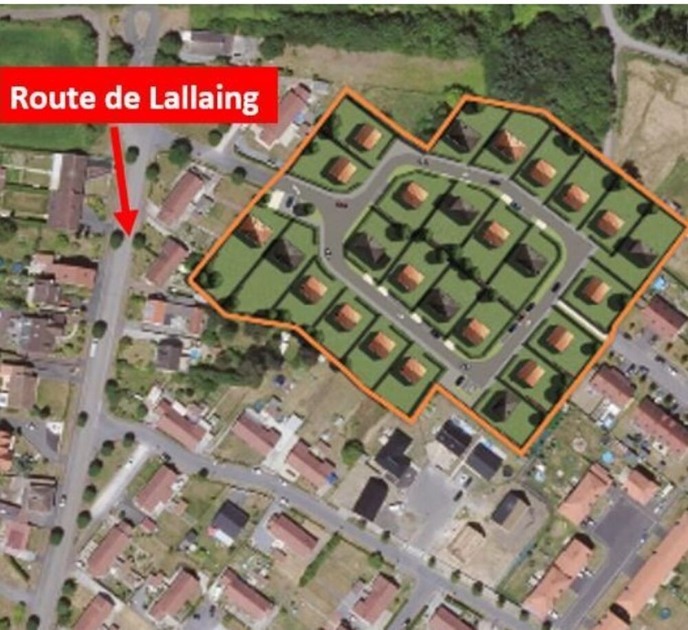 vente Terrain - 388 m² Montigny-en-Ostrevent (59182)
