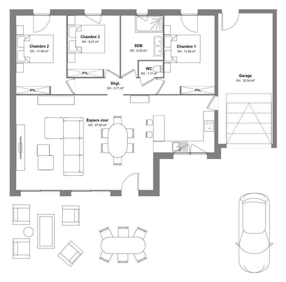 vente Maison - 5 pièce(s) - 100 m² La Meauffe (50880)