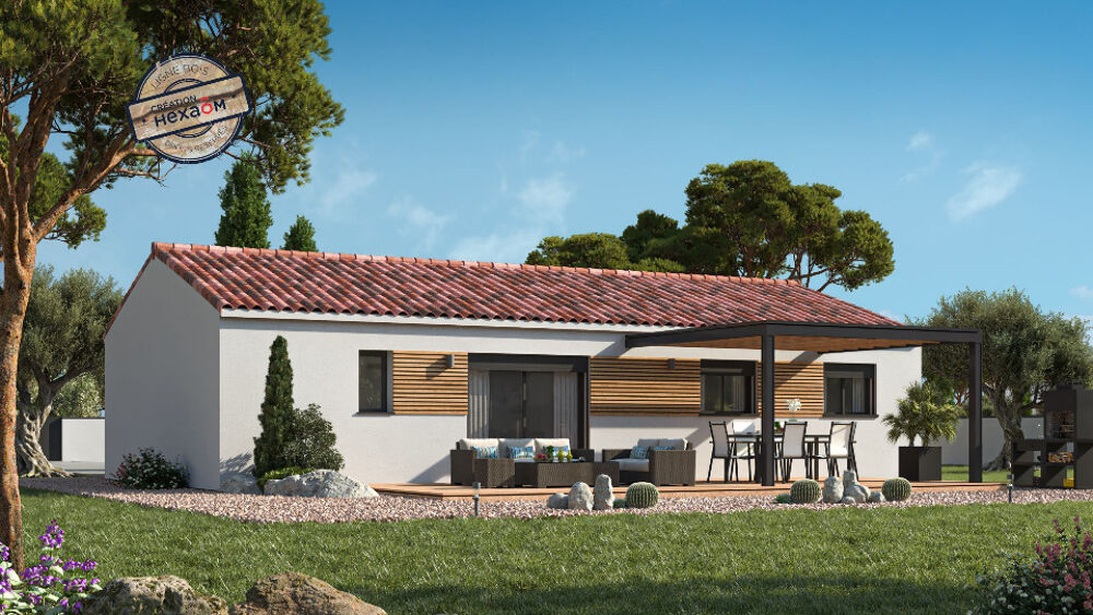 Maison en bois Origin de 83 m² proposée ici sur 335 m² d....
