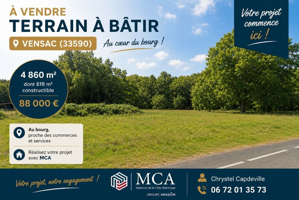 vente Terrain - 4860 m² Vensac (33590)