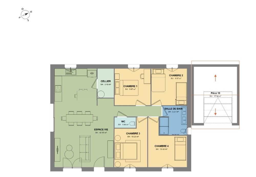 vente Maison - 5 pi�ce(s) - 93 m� La Motte-de-Galaure (26240)