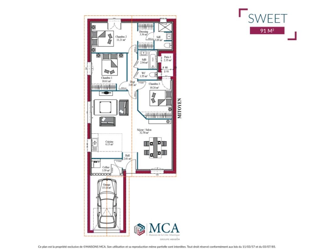 vente Maison - 4 pièce(s) - 91 m² Aire-sur-l'Adour (40800)