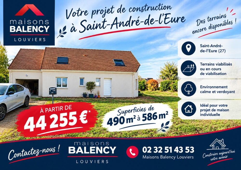 vente Terrain - 543 m² Saint-André-de-l'Eure (27220)
