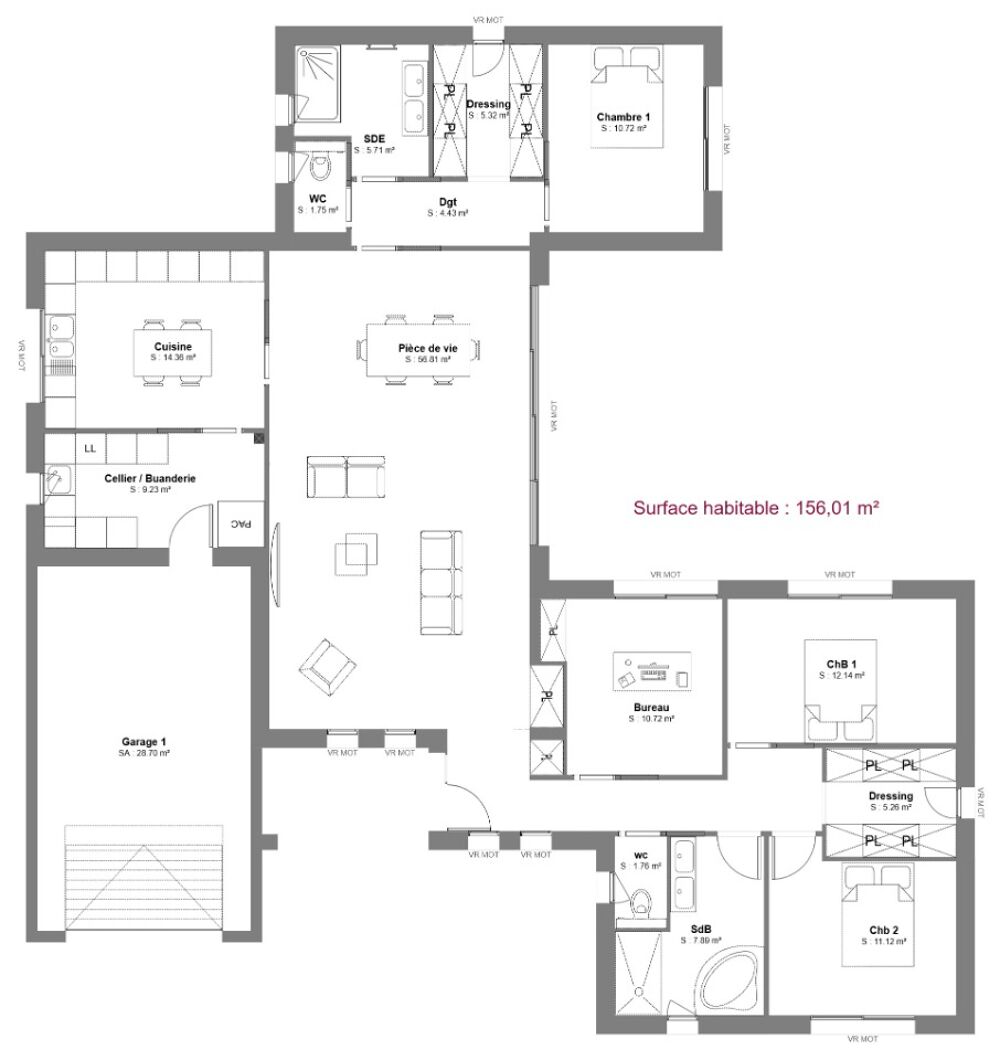 MAISON À CONSTRUIRE DE 156 M² AVEC 6 PIÈCES PROCHE DE NE....
