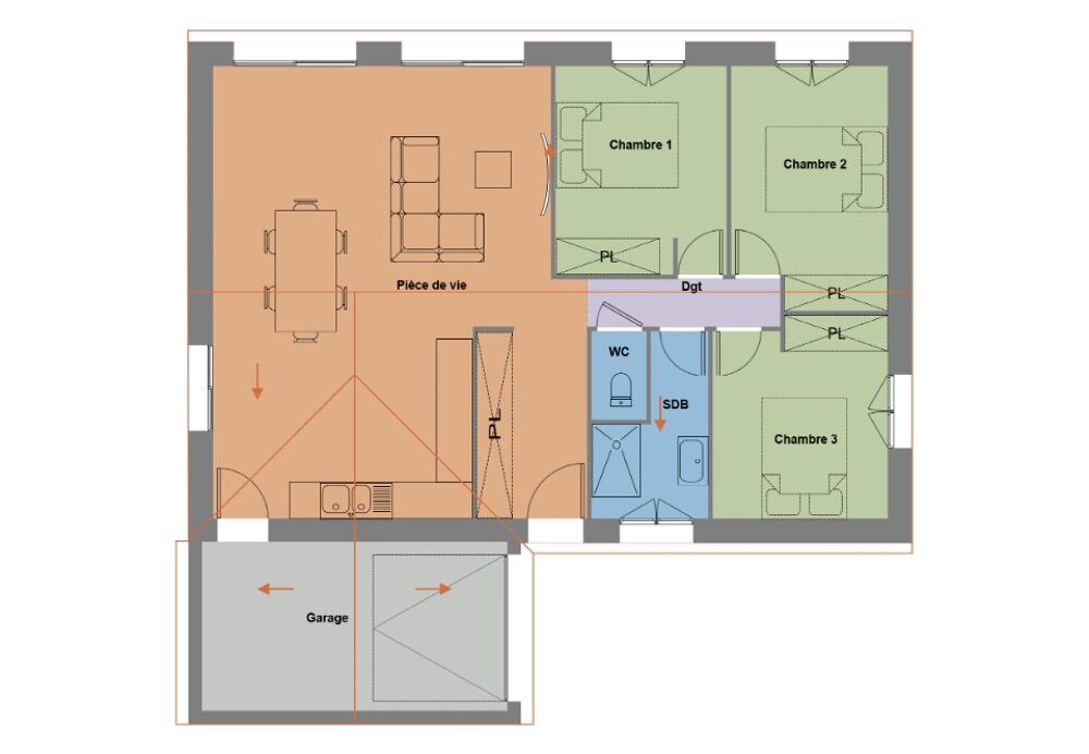 MAISON NEUVE DE 73 M² AVEC 4 PIÈCES DANS UN EMPLACEMENT ....