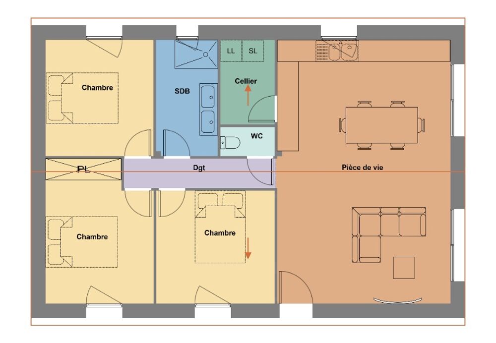 vente Maison - 4 pièce(s) - 79 m² Plomodiern (29550)