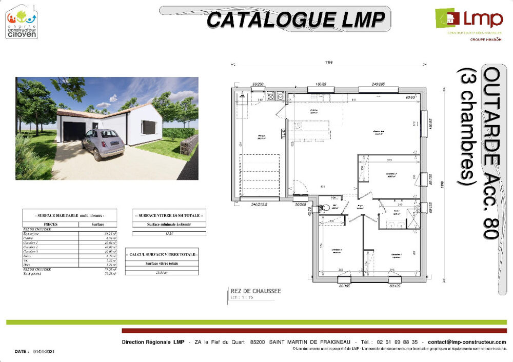 MAISON À CONSTRUIRE DE 80 M² IDÉALEMENT SITUÉE À BEAUFOU....