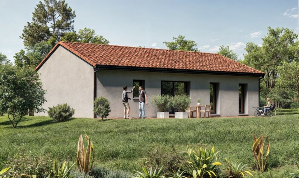 Cette maison de plain-pied de 88m² offre un espace de vi....