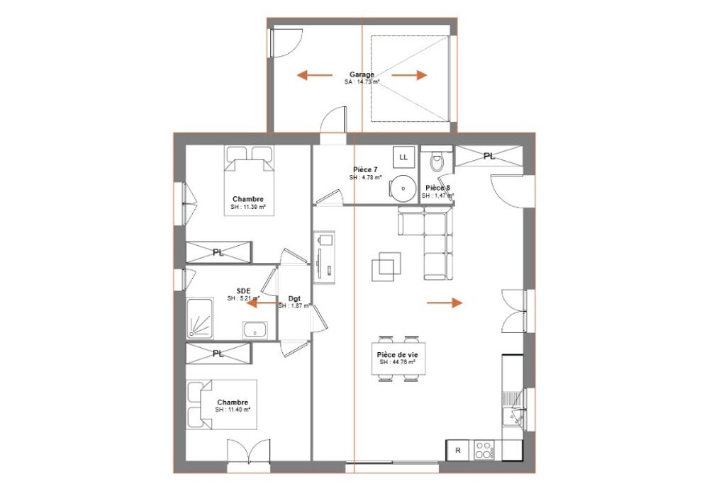 PROJET DE CONSTRUCTION - Maison T3 (80 m²) à Pouzolles<B....