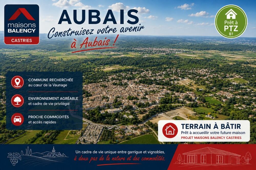 vente Terrain - 500 m² Aubais (30250)