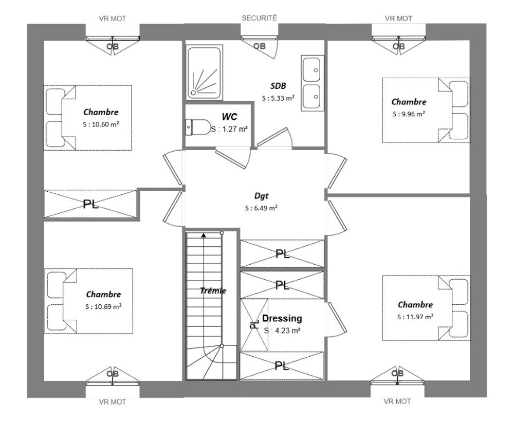 Maison à construire de 111 m² offrant une belle pièce de....