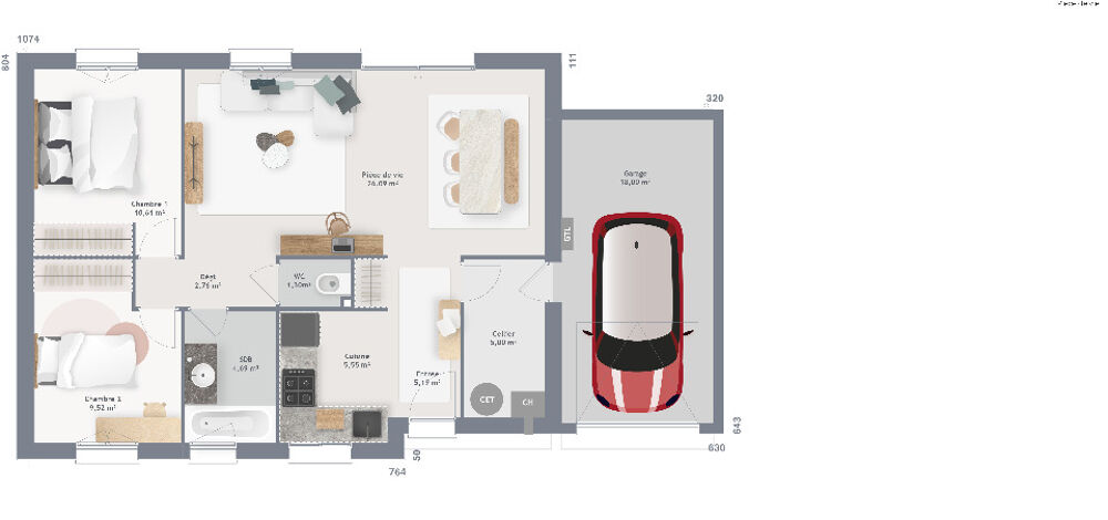 MAISON À CONSTRUIRE DE 70 M² À CERISÉ, PROXIMITÉ ALENÇON....