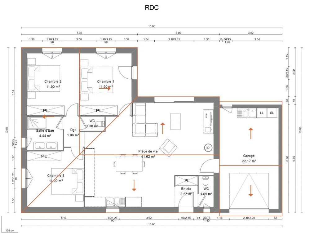 vente Maison - 4 pièce(s) - 90 m² Flayosc (83780)