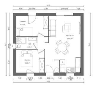  Maison 2 pi�ces 50 m� Cannectancourt