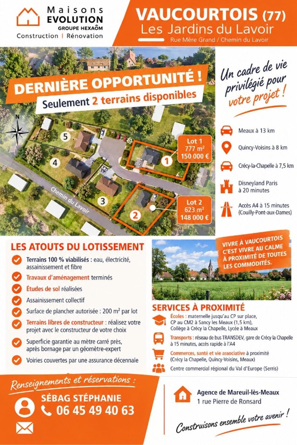 vente Terrain - 777 m² Vaucourtois (77580)