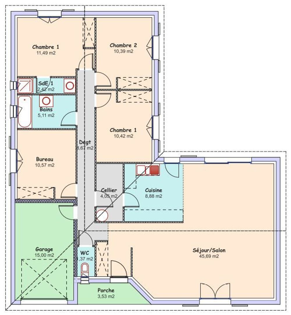 vente Maison - 4 pièce(s) - 119 m² Beauregard-de-Terrasson (24120)